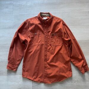 Carhartt Men's Burnt Orange Button-Down Shirt L